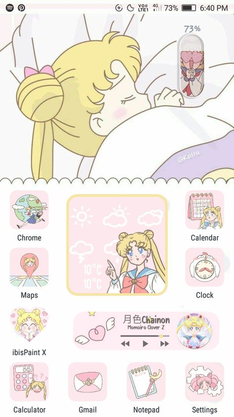 Tutorial on YouTube Sailor Moon Home Screen Layout, Sailor Moon Phone Layout, Sailor Moon Phone Icon, Sailor Moon Iphone Theme, Sailor Moon Themed Phone, Sailor Moon Phone Theme, Sailor Moon Icons Apps, Sailor Moon Home Screen, Sailor Moon Widget