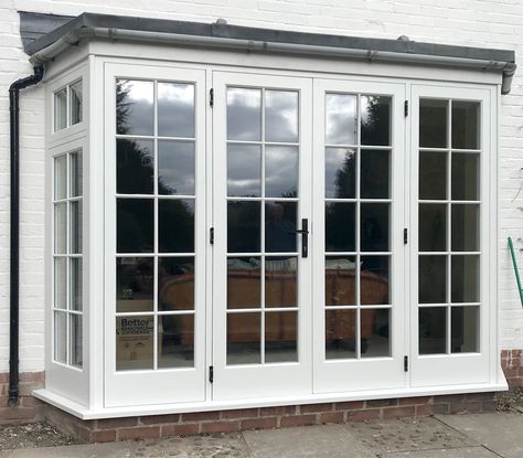 Timber French Doors Oxfordshire - Woodcraft Windows and Doors Backyard Door, Granny Annexe, Cottage Extension, Entry Porch, French Doors Exterior, Small Cottage, Carriage House, Outdoor Ideas, Patio Doors