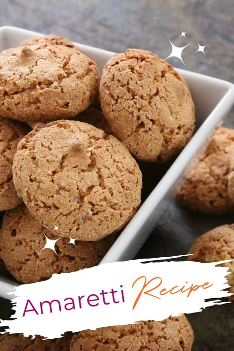 Dive into the sweet Italian world with my authentic amaretti recipe. A delightful almond treat that's chewy on the inside, crunchy on the outside. You'll be mesmerized by the intense almond flavour, paired with a slight bitter hint that only true amaretti can offer. Ideal for those cosy coffee moments or as a gourmet gift. Discover how simple it is to bring Italy to your kitchen! Enjoy the essence of Italian baking with this amaretti recipe today. Amaretti Recipe, Amaretti Cookie Recipe, Italian Cookie Recipe, Italian Baking, Almond Biscotti Recipe, Amaretti Biscuits, Italian Biscuits, Italian Almond Cookies, Almond Biscuits