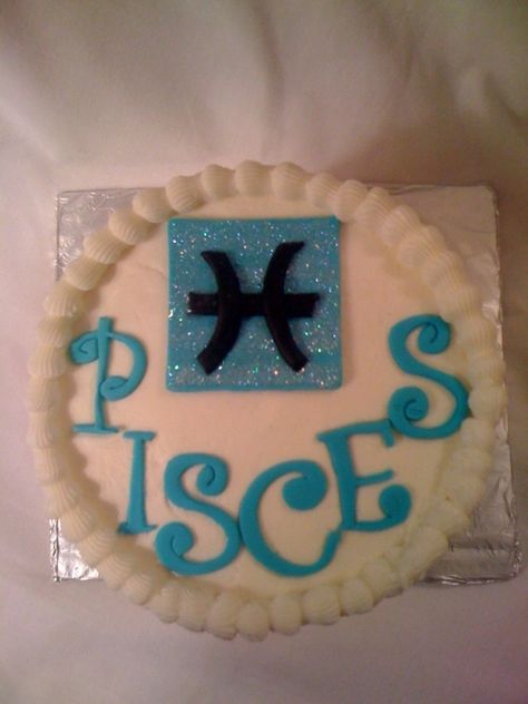 Zodiac Cake, Adult Slumber Party, Pisces Birthday, Italian Cream Cakes, Fish Symbol, Gourmet Cakes, Cake Central, Pisces Zodiac, Delivery Gifts