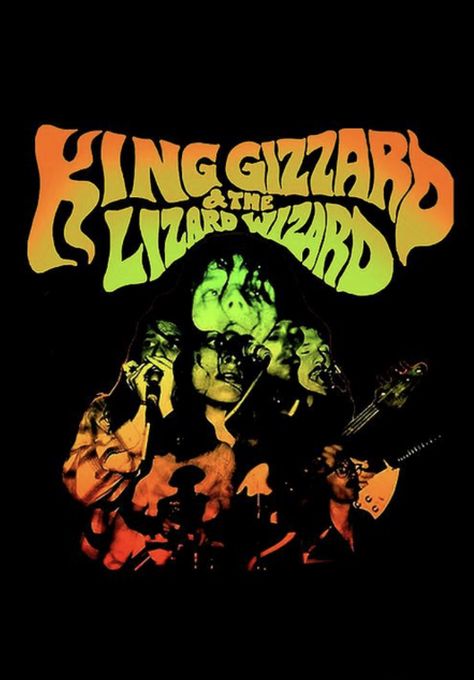 Hyperfixation Journal, King Gizzard And The Lizard Wizard, Wizard Wallpaper, Lizard Wizard, King Gizzard, Classic Rock And Roll, The Lizard, Man Character, Poster Ideas