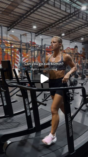 Lizzie May on Instagram: "Your next Hyrox workout is here!   This workout simulates the varied and intense physical demands of a Hyrox, by combining an aerobic endurance and strength focus in each segment.   Here’s the workout:   4 Rounds: 250/300m Row 5 Burpees Over the Rower 25m Sled Push   800m Recovery Run   4 Rounds: 250/300m Ski 30m Farmers Carry 10 V- Ups   800m Recovery Run   4 Rounds: 20/25cal C2 Bike 25m Sled Pull 10 Hand Release Push Ups   800m Recovery Run   75 Wallballs  💡Tip: Take the recovery run EASY. Try to complete your wall balls in minimal sets.   💬Comment your total time and wall ball time below. Mine was 53 minutes/3:28 💪🏼  SAVE for your next conditioning session  And FOLLOW for more Hyrox workouts & tips 💛 • • • • • #hyrox #hyroxtraining #hyroxworkout #cardio #c Hyrox Workout, Hyrox Training, Farmers Carry, Sled Push, Hybrid Athlete, Workouts Tips, Wall Balls, Aerobics Workout, Pushes And Pulls