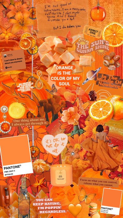 #orange Collage Wallpaper Colorful, Orange Collage Wallpaper Aesthetic, Orange Aesthetic Wallpaper Collage, Orange Asthetics Wallpaper, Orange Collage Wallpaper, Soft Orange Aesthetic, Orange Aesthetic Collage, Orange Moodboard, Orange Wallpapers