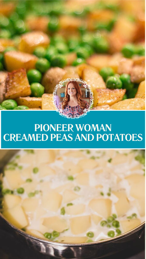 Pioneer Woman Creamed Peas And Potatoes Creamed Peas And Potatoes Pioneer Woman, Cream Peas And Potatoes Recipes, Creamed Potatoes And Peas, Potatoes And Peas Recipe, Creamed Peas And Potatoes, Duchess Potatoes, Potatoes And Peas, Creamed Peas, Hot Potato