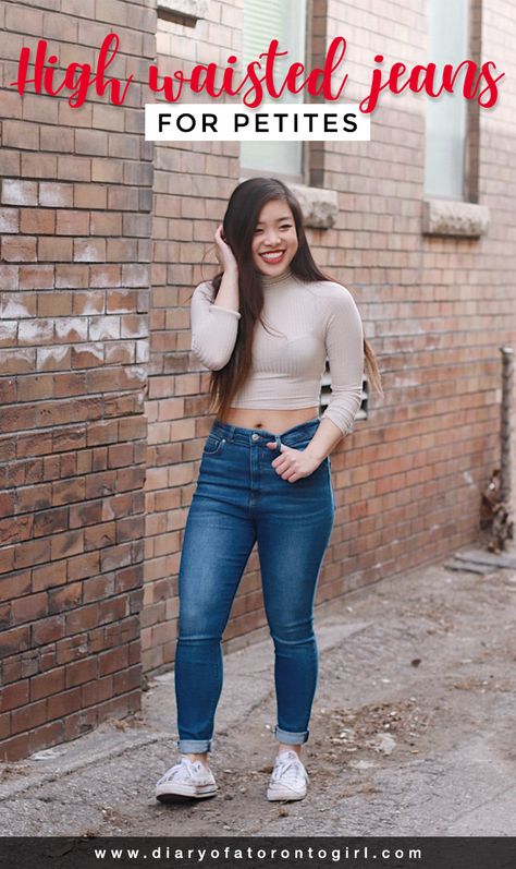 How To Wear High Waisted Jeans, Jeans For Short Legs, Petite High Waisted Jeans, Jeans And Sneakers Outfit, Dressy Spring Outfits, High Waisted Jeans Outfit, Spring Work Outfits, High Waist Denim, High Waisted Jean Shorts