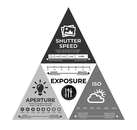 Aperture Cheat Sheet, Exposure Triangle, High Shutter Speed, Aperture And Shutter Speed, Slow Shutter Speed, Camera Shutter, Slow Shutter, Light Sensitivity, Motion Blur