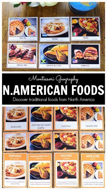 Foods in North America Montessori Learning Pack North America Montessori Activities, North America Activities For Kids, Montessori North America, North American Food, Montessori Culture, North America Continent, America Continent, Montessori Geography, America Theme