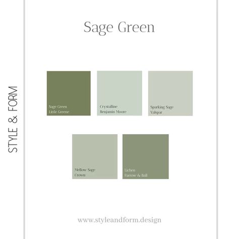 sage green paint colour palette Evergreen Garden Design, Sage Green Interior Design, Sage Green Colour Palette, Sage Green Interior, Colour Palette Green, Sage Color Palette, Sage Colors, Sage Green Colour, Palette Green