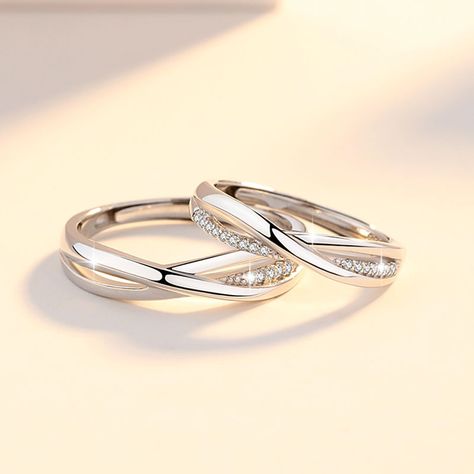 Matching His And Hers X Infinity Diamond Promise Rings For Couples In Sterling Silver : iDream Jewelry Infinity Rings, Matching Couple Rings, Rings For Couples, Promise Rings For Couples, Infinity Sign, Couples Ring Set, Diamond Promise Rings, Infinity Ring, Matching Couple