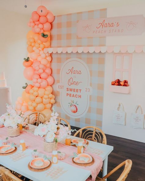 Wonder Soirée | Close up details to this super cute peach 🍑 party 🤩 loved using puns to convey the theme! What do you think ? which one was your favorite?... | Instagram Peaches Birthday Theme, Peach First Birthday Party, Peach Party, Cute Peach, 1st Birthday Party Decorations, Birthday Themes, Sweet Peach, 1st Birthday Parties, Birthday Theme