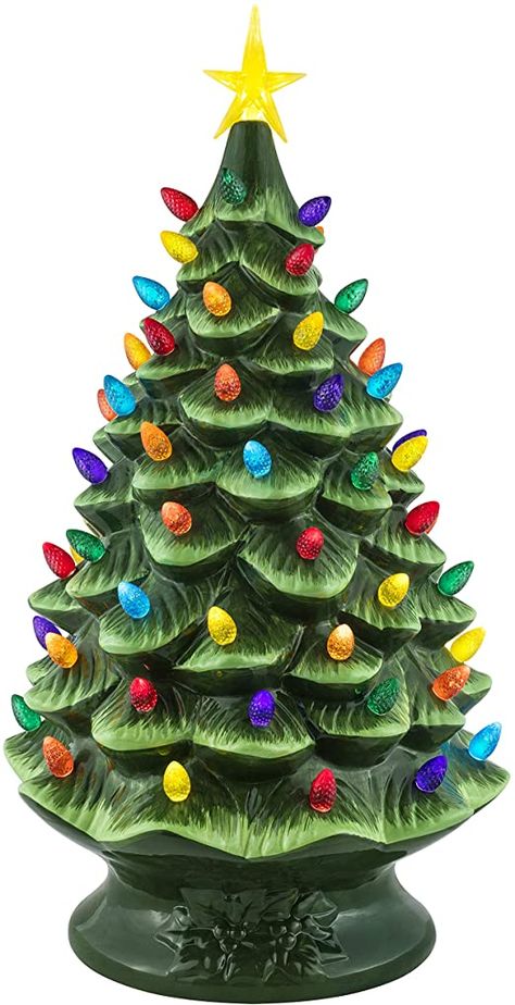 Nostalgic Christmas Tree, Led Christmas Tree Lights, Vintage Tree Toppers, Nostalgic Christmas, Christmas Tree Sale, Mr Christmas, Led Christmas Tree, Black Christmas Trees, Vintage Tree