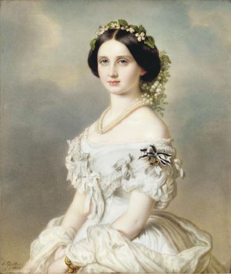 Louise, Grand Duchess of Baden by J. Spelter (auctioned by Christie's) | Grand Ladies | gogm Artistic Accessories, Franz Xaver Winterhalter, Gaun Abad Pertengahan, Princess Louise, Victorian Paintings, Historical Painting, Clothes Jewelry, Portrait Of A Woman, Images Vintage