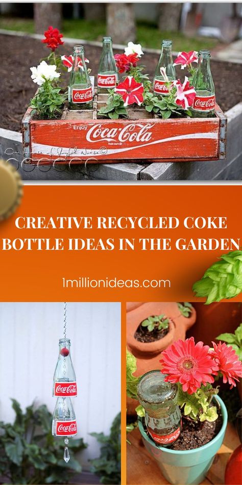 That is the reason why if you have empty coca-cola bottles, don’t throw them away. Let give them a new life with our creative and useful ideas today. They are here to work their own mission, some are DIY projects that you can make with just your free time, a little skillful hand, and your creativity. Surely they will help you to transform the look of your garden in a quirky way. Save them and give some that you love a try! Old Coke Bottles Ideas, Coca Cola Bottle Crafts, Glass Coke Bottle Crafts, Coke Bottle Decor, Coke Bottle Crafts, Glass Coke Bottles, Cocoa Cola, Coca Cola Kitchen, Coca Cola Bottles