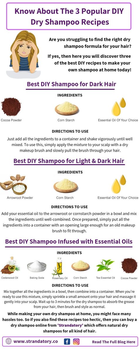 How To Make Your Own Dry Shampoo, How To Make Dry Shampoo, How To Make Shampoo At Home, Home Made Dry Shampoo, Diy Dry Shampoo Dark Hair, Home Made Shampoo Recipes, All Natural Dry Shampoo, Shampoo Making, Dry Shampoo Recipe