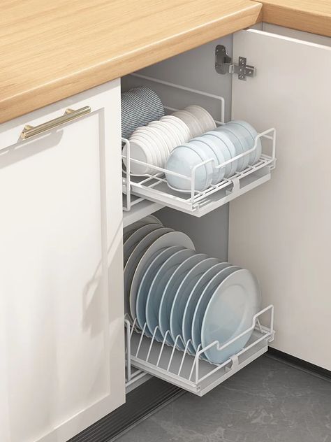 110.0US $ |Kitchen Powder Coating 2 Tier Dish Drainer Pull Out Dish drying Rack,Storage Holder| |   - AliExpress Kitchen Dish Rack Cabinet, Built In Drying Rack Kitchen, Dish Drainer Ideas Drying Racks, Dish Rack Cabinet, Dish Cabinet, Kitchen Dish Rack, Drying Rack Kitchen, European Cottage, Dish Drying Rack