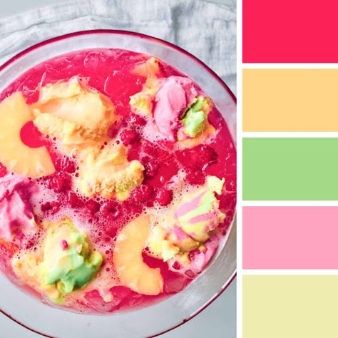 Sherbet Color Palette, Rainbow Sherbet Punch, Sherbet Punch, Food Inspired, Rainbow Sherbet, Orange Sherbet, Palette Ideas, Color Balance, Color Pallets