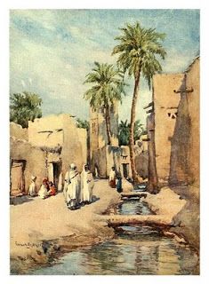 Ils ont peint Biskra (Algérie) ...: avril 2010 Bible Scenes, Cinema Decor, Arabian Art, Architectural Rendering, The Oasis, Hanging Flower, Islamic Paintings, Arabic Art, Inspiring Art