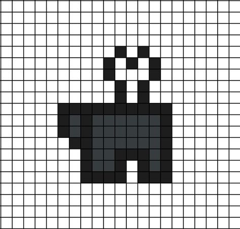 A small-ish pixel art template of the dark grey imposter (dead), split in half with half a bone sticking out on the top. Grey Pixel Art, Easy Pixel Art, Pixel Art Templates, Coloring Calendar, Pixel Art Games, Pixel Art Design, Pixel Art Pattern, Among Us, Art Diy