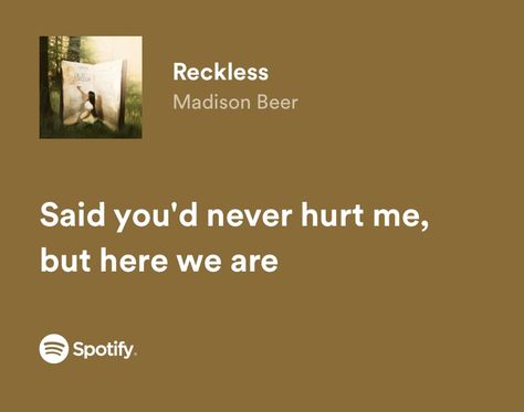 Reckless Madison Beer, Reckless Lyrics, Madison Beer Reckless, Madison Beer Lyrics, Madison Beer Songs, College Stories, Self Thought, Essay Writing Skills, Music Hits