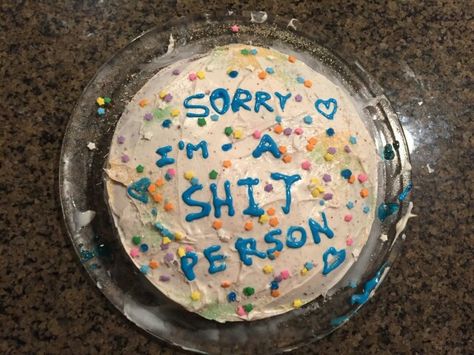 #apology #cake Jason Dean, Ugly Cakes, Buku Harry Potter, George W Bush, Aesthetic Stuff, Bad Mood, Pretty Cakes, Cute Cakes, Let Them Eat Cake