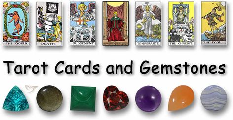 Tarot Cards and Gemstones - A matching Crystal for each Arcana Card Temperance Tarot, The World Tarot, Learning Tarot Cards, Tarot Guide, The Hierophant, Tarot Learning, Crystal Energy, Crystal Healing Stones, Minor Arcana