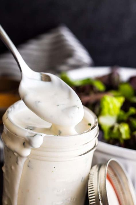 Homemade Buttermilk Ranch Dressing Recipe | Erhardts Eat Homemade Buttermilk Ranch Dressing, Buttermilk Ranch Dressing Recipe, Smashed Potatoes Baked, Homemade Buttermilk Ranch, Baked Buffalo Chicken Dip, Fish Taco Sauce, Dipping Sauces For Chicken, Buttermilk Ranch Dressing, Buttermilk Dressing