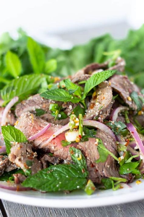 Grilled Steak Salad, Spicy Steak, Thai Beef Salad, Thai Beef, Thai Salads, Beef Salad, Steak Salad, Grilled Beef, Thai Style