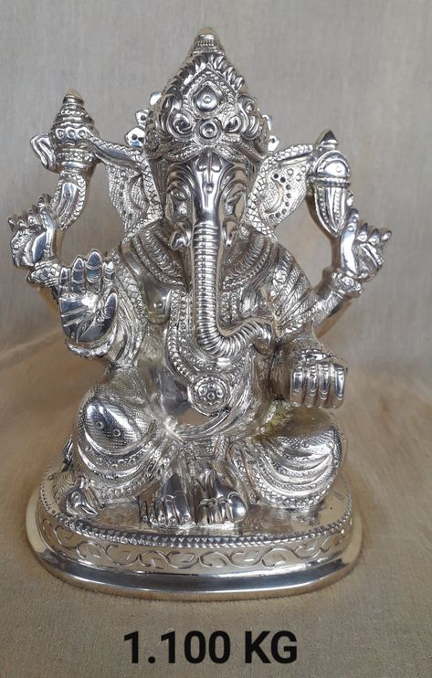 Silver Ganesha Idol, Indian Kitchen Utensils, God Statue, Good Morning Images Download, Ganesh Images, Indian Kitchen, Good Morning Images, Morning Images, Ganesha