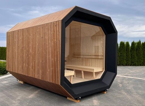 Modern Garden Sauna QUBE - Etsy Canada Modern Sauna Design, Sauna Architecture, Garden Sauna, Glass Entrance Doors, Garden Spa, Scandinavian Hygge, Foil Insulation, Barrel Sauna, Sauna Design