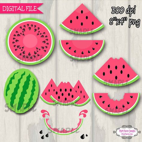 Watermelon Clipart, Watermelon Crafts, Watermelon Birthday Parties, Red Watermelon, Pink Watermelon, Watermelon Party, Watermelon Birthday, Magic Cake, One In A Melon