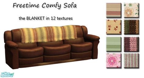 Sims 4 Sofa Bed, Sims 4 Couch, Ts2 Cc, Comfy Sofa, Sofa Blanket, Sims 4 Cc, Animal Skin, Sims Resource, Sims 2