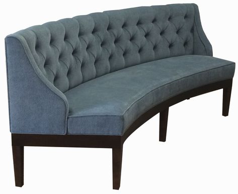 Designer Banquettes-CityLiving Design City Living Design Curved Banquette Seating, Banquette Restaurant, Tufted Banquette, Restaurant Banquette, Curved Banquette, Blue Fabric Sofa, Banquette Bench, Kitchen Banquette, Curved Bench