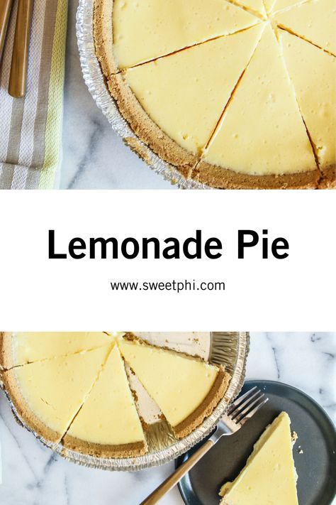 This lemonade pie is perfect for summer and you only need 4 ingredients to make it! Find this dessert recipe on the blog! Lemonade Pie Recipe, Summer Pie Recipes, 4 Ingredient Desserts, Lemon Glazed Donuts, Wisconsin Food, Lemonade Pie, Summer Pie, July Recipes, Cupcake Recipes Chocolate