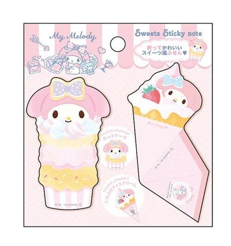 Sanrio Sticky Notes Printable, My Melody Paper Craft, My Melody Crafts, Kawaii Paper Crafts, Paper Folding Designs, Paper Doll Printable Templates, Hello Kitty House, Kawaii Crafts, Hello Kitty Crafts