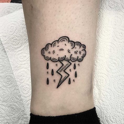 Rain Cloud Tattoos, Blitz Tattoo, Wave Tattoos, Rain Tattoo, Half Sleeve Tattoos Forearm, Lightning Tattoo, Bolt Tattoo, Tattoos For Women Half Sleeve, Cloud Tattoo