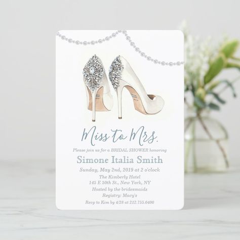 Modern Bridal Shower Invitations, Miss To Mrs, Modern Bridal Shower, Elegant Bridal Shower, From Miss To Mrs, Mob Wife, Bridal Shower Invitation, Elegant Invitations, Paper Projects