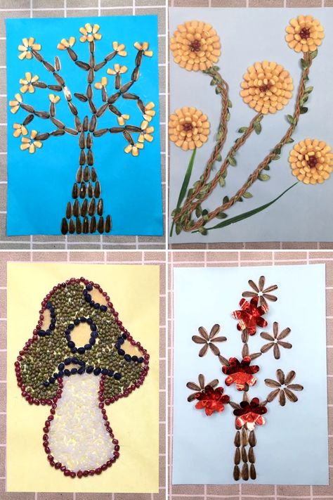 DIY Pulses Decor Craft and Fun Motor Skill Activities | craft | Easy Grains Craft Activities for Kids :) | By Activities For Kids Pulses Craft For Kids, Agriculture Crafts For Kids, Agriculture Activities For Kids, Agriculture Crafts, Ag Club, At Home Crafts For Kids, Bean Art, Agriculture Projects, Amazing Crafts