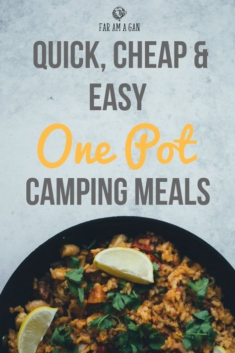 One Pot Camping Meals that are quick, cheap and easy! Includes ideas family camping recipes, #backpacking recipes and #vegetarian camping recipe ideas! One Pan Camping Dinners, Family Camping Meals, Vegetarian Camping, Firefly Festival, Best Camping Meals, Camping Dishes, Camping Dinners, Healthy Plan, Easy Camping Meals