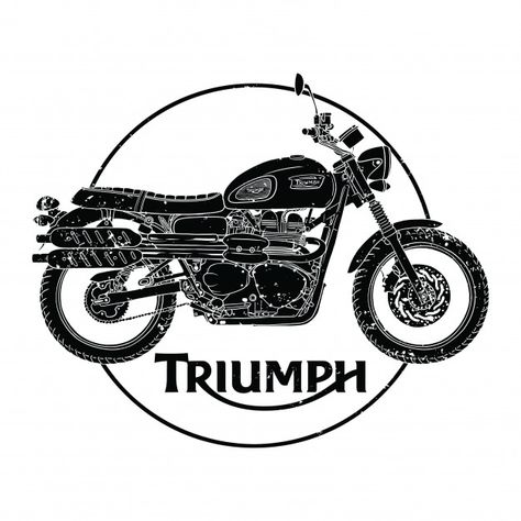 Triumph scrambler Premium Vector | Free Vector #Freepik #freevector #background #design #template #t-shirt Triumph Scrambler Wallpaper, Triumph Street Scrambler 900 Custom, Triumph Motorcycles Logo, Scrambler 400x Triumph, Triumph Logo, Triumph T Shirt, Triumph Street Scrambler, Line Drawing Tattoos, Triumph Motorbikes