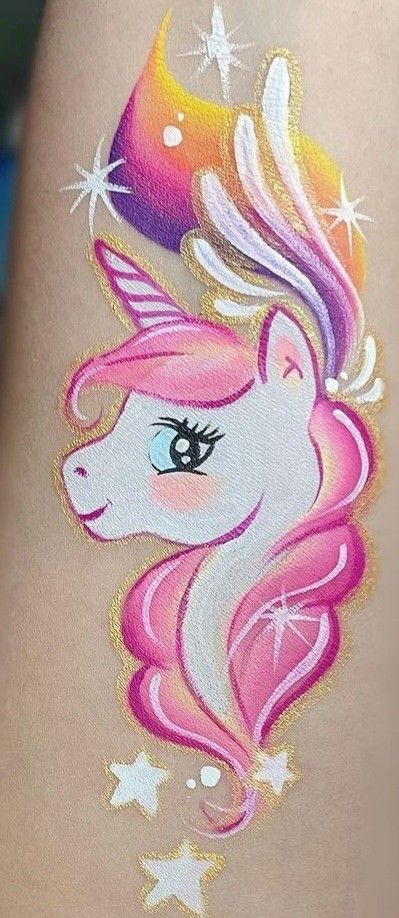 Unicorn Body Painting, My Little Pony Face Paint, Christmas Unicorn Face Paint, Christian Face Paint, Pony Face Paint, Unicorn Face Paint Easy, Face Paint Unicorn, Unicorn Face Paint, Face Painting Unicorn