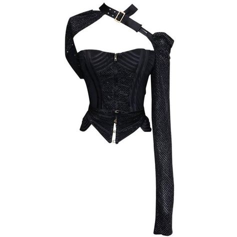 Preowned Fall 2003 Gucci Black Asymetrical Bustier Top By Tom Ford (778.210 HUF) ❤ liked on Polyvore featuring tops, corset, gucci, black, long sleeve tops, strappy top, long sleeve asymmetric top, long sleeve corset top and spaghetti-strap tops Long Sleeve Corset, Gucci Shirts, Corset Tops, Holiday Tops, Mode Kpop, Shirts Black, Asymmetrical Tops, Bustier Top, Kpop Fashion Outfits