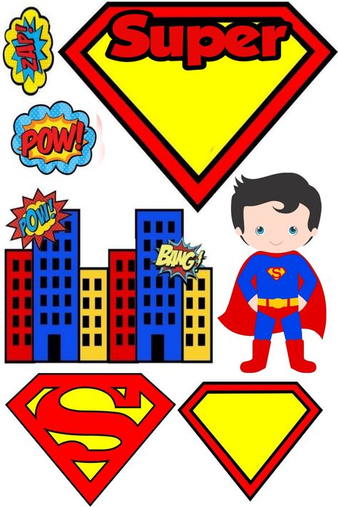 Superman Cake Topper, Superman Party, Superman Cakes, Superman Baby, Photo Cake Topper, Birthday Cake Topper Printable, Cake Printing, School Projects, Superman