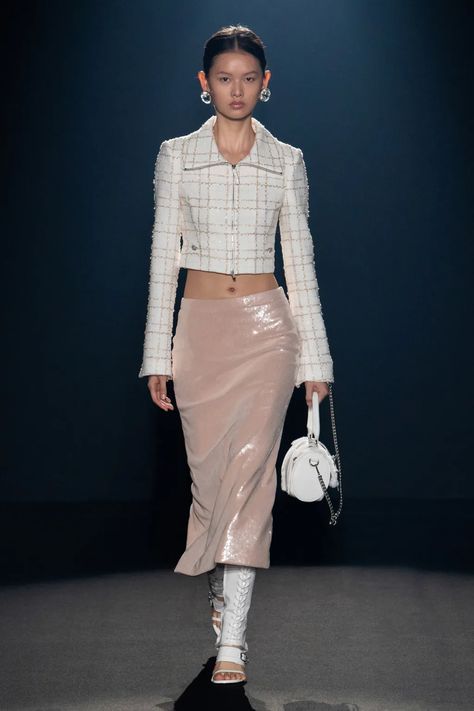 Punk Bag, Jacquard Midi Skirt, Leather Clothes, Luxury Lifestyle Fashion, Alessandra Rich, Spring 2024, Beautiful Outfits, Fashion Collection, Fashion Illustration