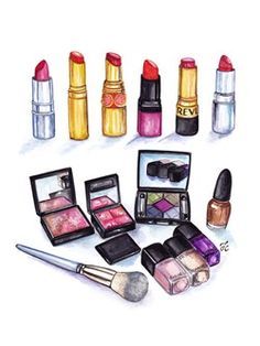 Best International Makeup Brands Image Girly, Makeup Illustration, Makeup Drawing, Work Art, Beauty Illustration, Makeup Room, Beauty Room, Girly Art, Beauty Art