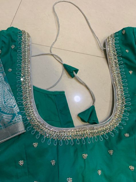 Maggam Work, Blouse Designs, Pearl Necklace, Silver, Design