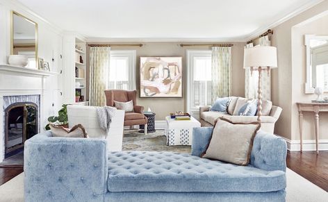 Designer Friday: An ASPIRE Exclusive Interview With Toledo Geller Powder Blue Sofa, Curtain Styles, Virginia Homes, Lounge Room, Small Space Living, Curtains Living Room, Home Fashion, Interior Design Styles, Toledo