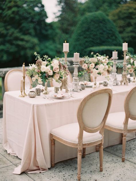 Ethereal Castle Wedding Inspiration | ChicChicFindings.etsy.com Wedding Table Pink, Wedding Table Decorations, Long Table, Castle Wedding, Wedding Table Settings, Wedding Tablescapes, Reception Table, Wedding Themes, Decoration Table