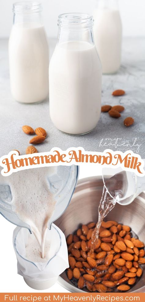 homemade almond milk How To Make Almond Milk, Almond Pulp Recipes, Almond Milk Recipes Homemade, Almond Milk Recipe, Smoothies Breakfast, Homemade Cashew Milk, No Carb Food List, Low Carb Milk, Homemade Milk