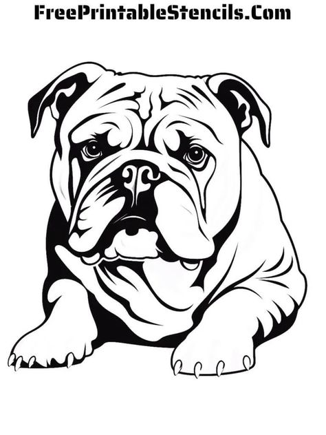 Free Printable Bulldog Stencils - Free Printable Stencils Bulldog Vector, Free Printable Stencils, Silhouette Cameo Beginner, Bulldog Images, Bulldog Drawing, Prison Wife, Dog Stencil, Free Stencils Printables, Stamp Ideas