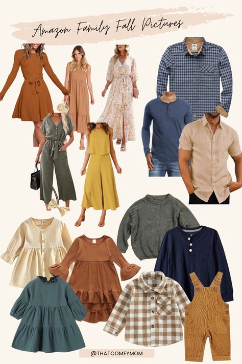 Amazon fall family picture outfits 2023 Fall 2023 Photoshoot, Womens Dresses Family Photos, Fall Family Photos Outfits 2023, Matching Family Fall Outfits, Cold Fall Photoshoot Outfits, Fall Picture Outfits 2023, Fall Colors For Family Pictures Outfits, Fall Pictures 2023, Fall Family Photos Amazon